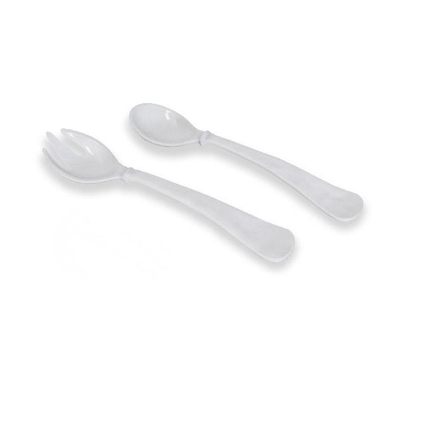 Large white salad servers, VIDA Havana design, functional and coastal-inspired for table settings