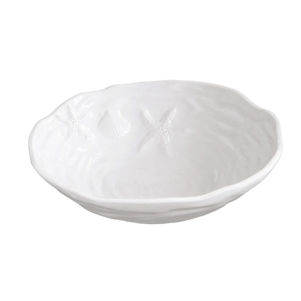 Sculptural Aruba large serving bowl in white  dishwasher safe and food safe for coastal entertaining