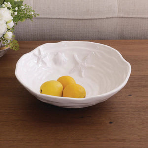 Coastal-inspired Aruba large bowl in luxury melamine, stylish centerpiece for beach house tables