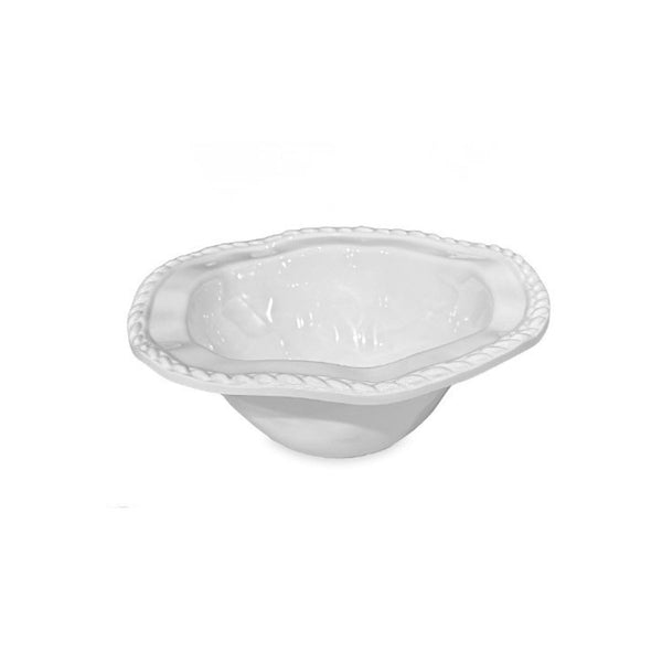VIDA Ocean small bowl in white melamine, stylish for indoor or outdoor coastal dining