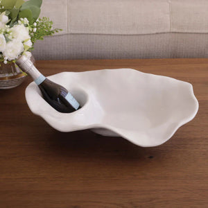Elegant oyster-inspired champagne bucket in durable melamine, perfect for entertaining and table display.