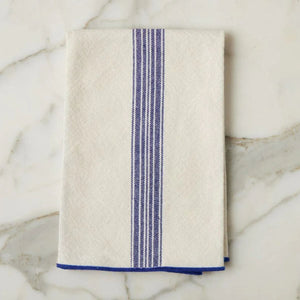 Vintage Navy Blue Stripe Dinner Napkins, Set of 4, 20" x 20" Reusable cotton napkins