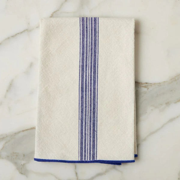 Vintage Navy Blue Stripe Dinner Napkins, Set of 4, 20" x 20" Reusable cotton napkins