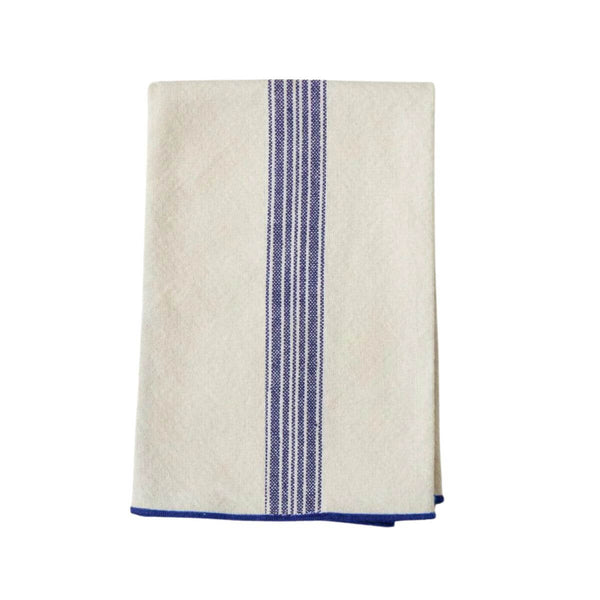 Vintage Navy Blue Stripe Dinner Napkins, Set of 4 Coastal Cotton Napkins