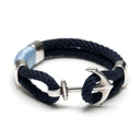 Classic nautical bracelet with silver-plated anchor and spacer bead, comfortable and wearable daily.