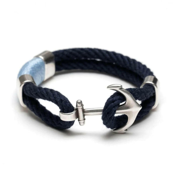 Classic nautical bracelet with silver-plated anchor and spacer bead, comfortable and wearable daily.