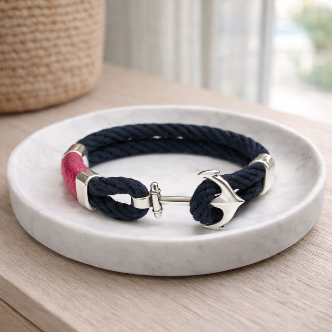 Waverly Anchor Rope Silver Bracelet