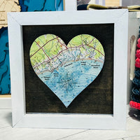 Thumbnail for Wells Maine Heart, White Wood Frame, Framed Coastal Artwork