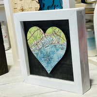 Thumbnail for Wells Maine Heart, White Wood Frame, Framed Coastal Artwork