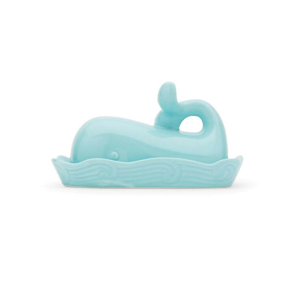 Whale Butter Dish, Soft Teal