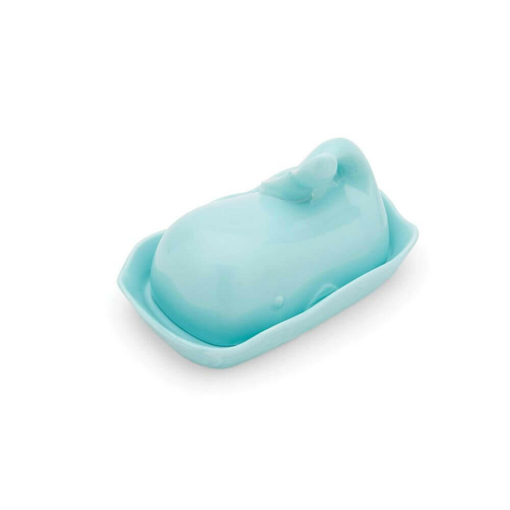 Whale Butter Dish, Soft Teal