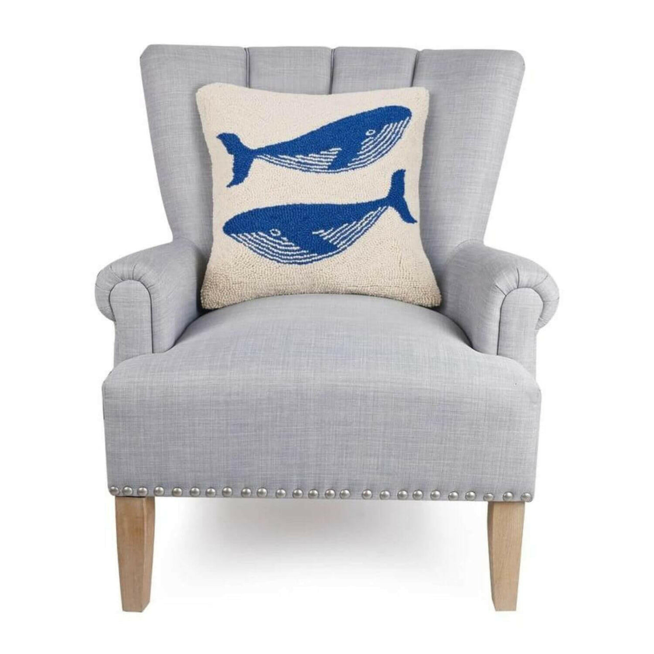 Whale Hook Pillow, 18 x 18