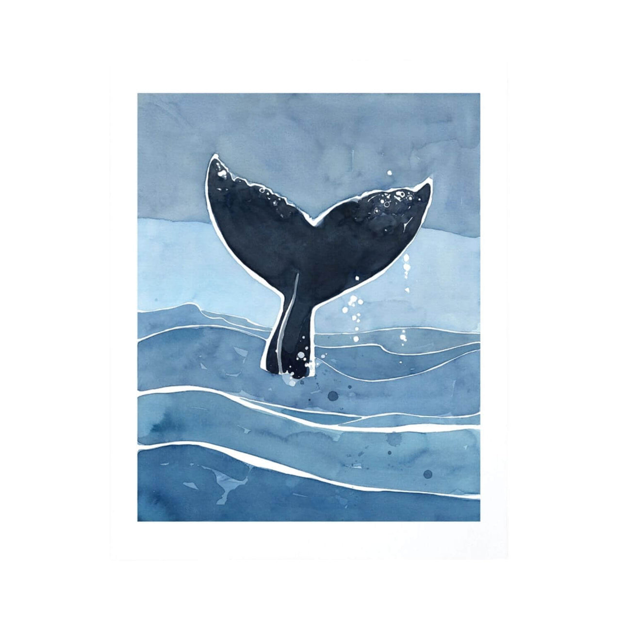 Whale Tail Art Print, 8 x 10