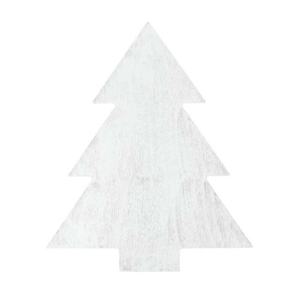 White Christmas Tree Wood Board