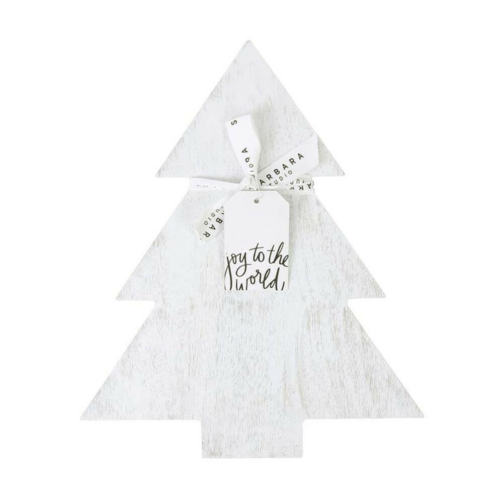 White Christmas Tree Wood Board