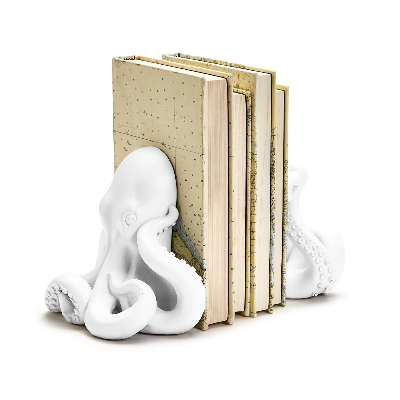 White Octopus Bookends