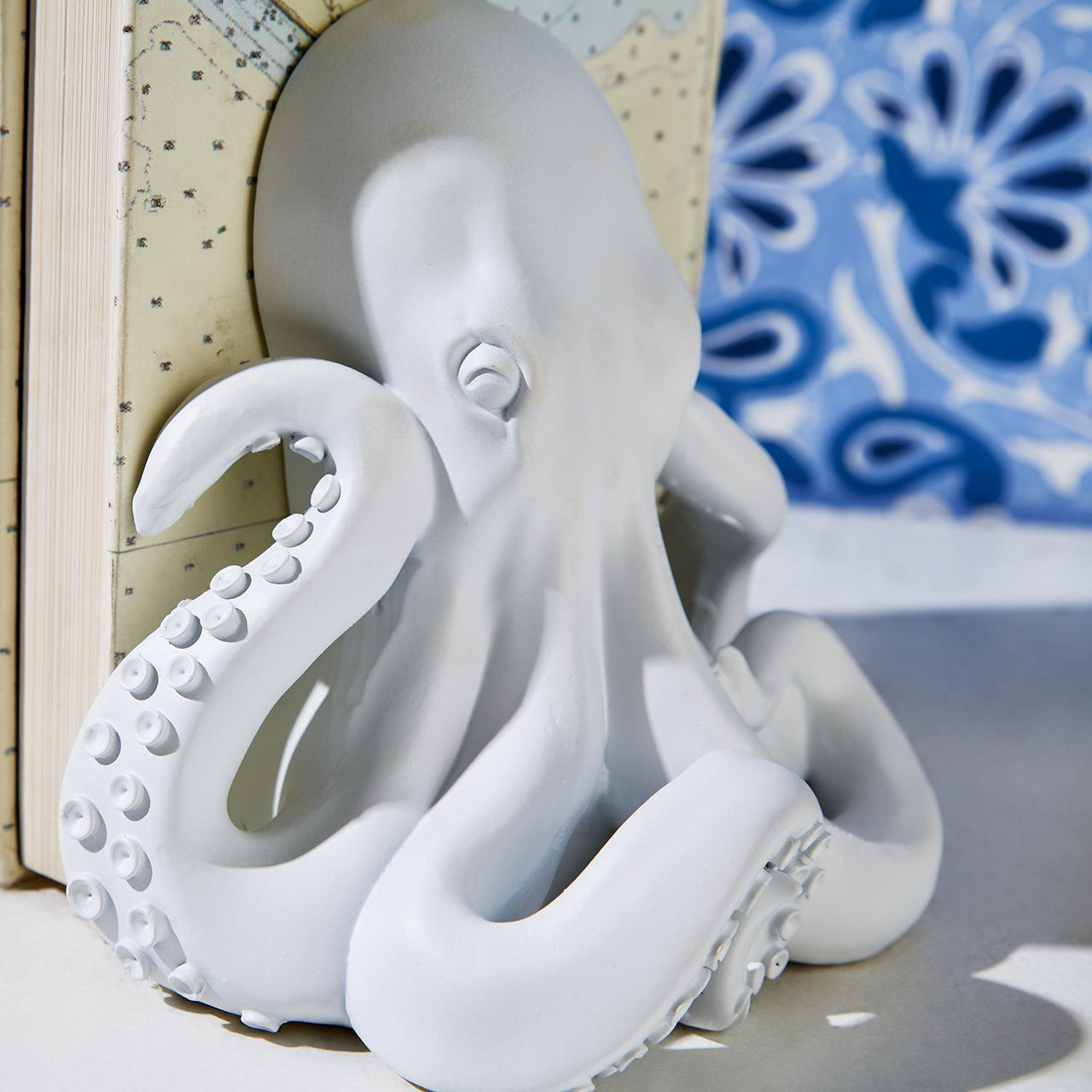 White Octopus Bookends
