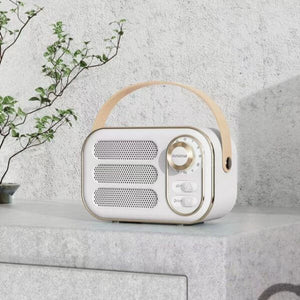 White Retro Wireless Speaker, 4" x 3"