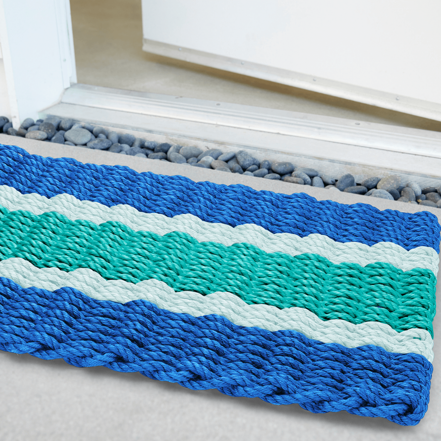 Blue Seafoam Lobster Rope Doormat | Coastal Welcome Mat | New