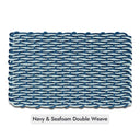 Navy and Seafoam Double Weave Lobster Rope Doormat, Wicked Good Doormats™, All-Weather Outdoor Mat, Coastal Entryway Decor, Fast-Drying Outdoor Rug, Made In Maine