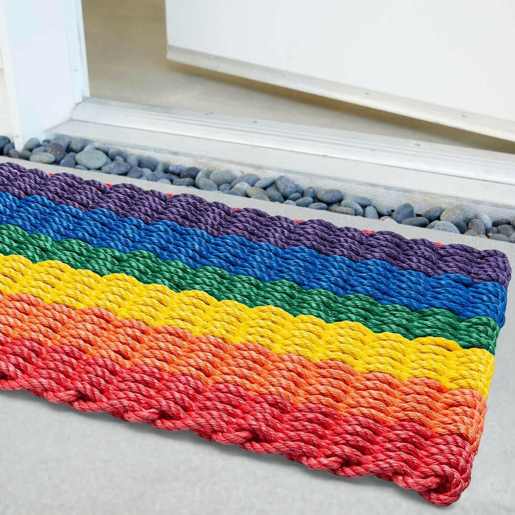 Lobster Rope Doormat, Made in Maine Rope Door Mat, Rainbow Colors New