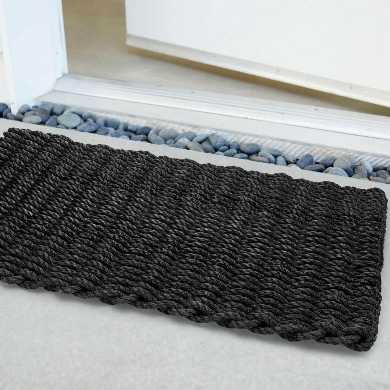 Lobster Rope Doormat, Made in Maine Rope Door Mat, Solid Black – New ...