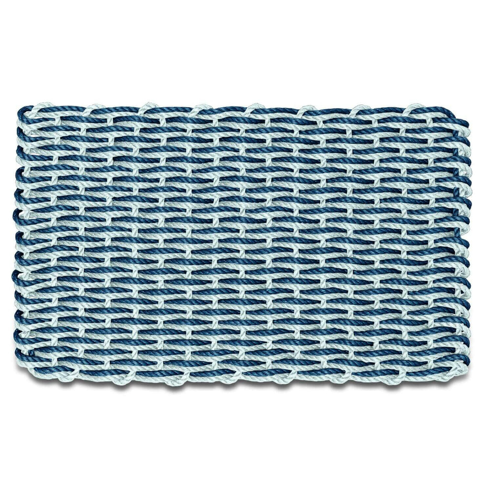 Lobster Rope Doormats, Outdoor Door Mats, Wicked Good Door Mats Made in Maine, Navy & Seafoam Double Weave