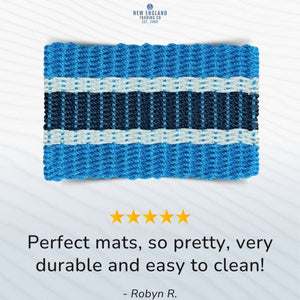 Wicked Good Doormats testimonials - five star rating for Light Blue, Seafoam, Navy Lobster Rope™ Doormat