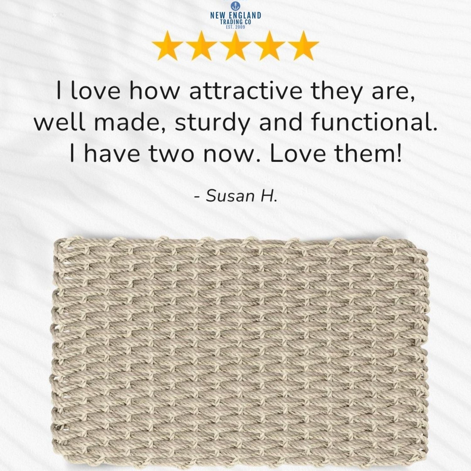 Light Tan & Sand Lobster Rope Doormat | Double Weave Mats | New 