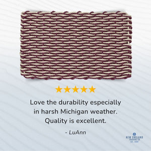 Wicked Good Doormats Testimonials - five star rating for Merlot & Sand Double Weave Lobster Rope™ Doormat
