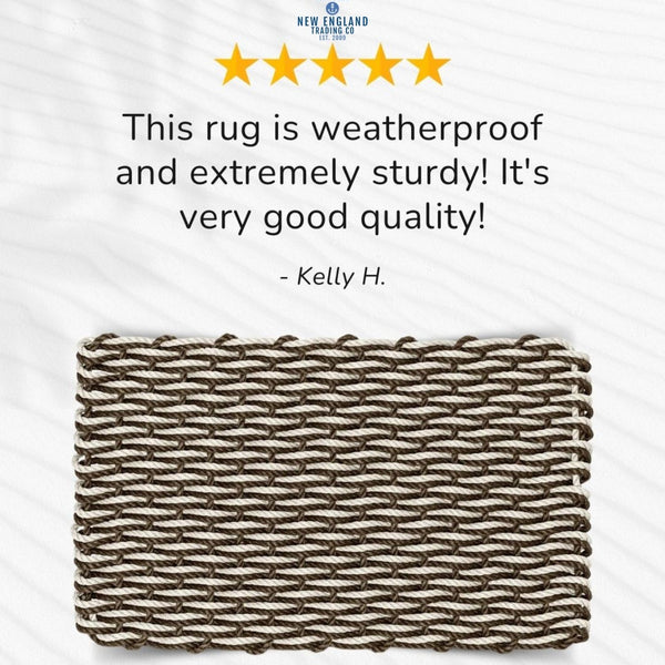 Wicked Good Doormats testimonials - five star rating for Mocha & Light Tan Double Weave Lobster Rope™ Doormat