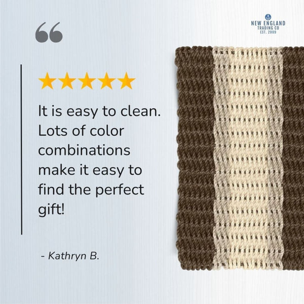 Wicked Good Doormats Testimonials - five star rating for Mocha, Sand, Light Tan Lobster Rope™ Doormat