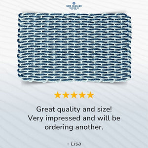 Wicked Good Doormats Testimonials - five star rating for Navy & Seafoam Double Weave Lobster Rope™ Doormat
