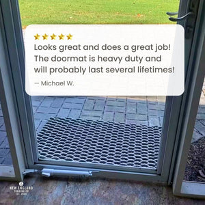 Wicked Good Doormats Testimonials - five star rating for Navy & Seafoam Double Weave Lobster Rope™ Doormat