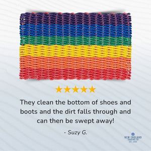 Wicked Good Doormats Testimonials - five star rating for Rainbow Stripe Lobster Rope™ Doormat