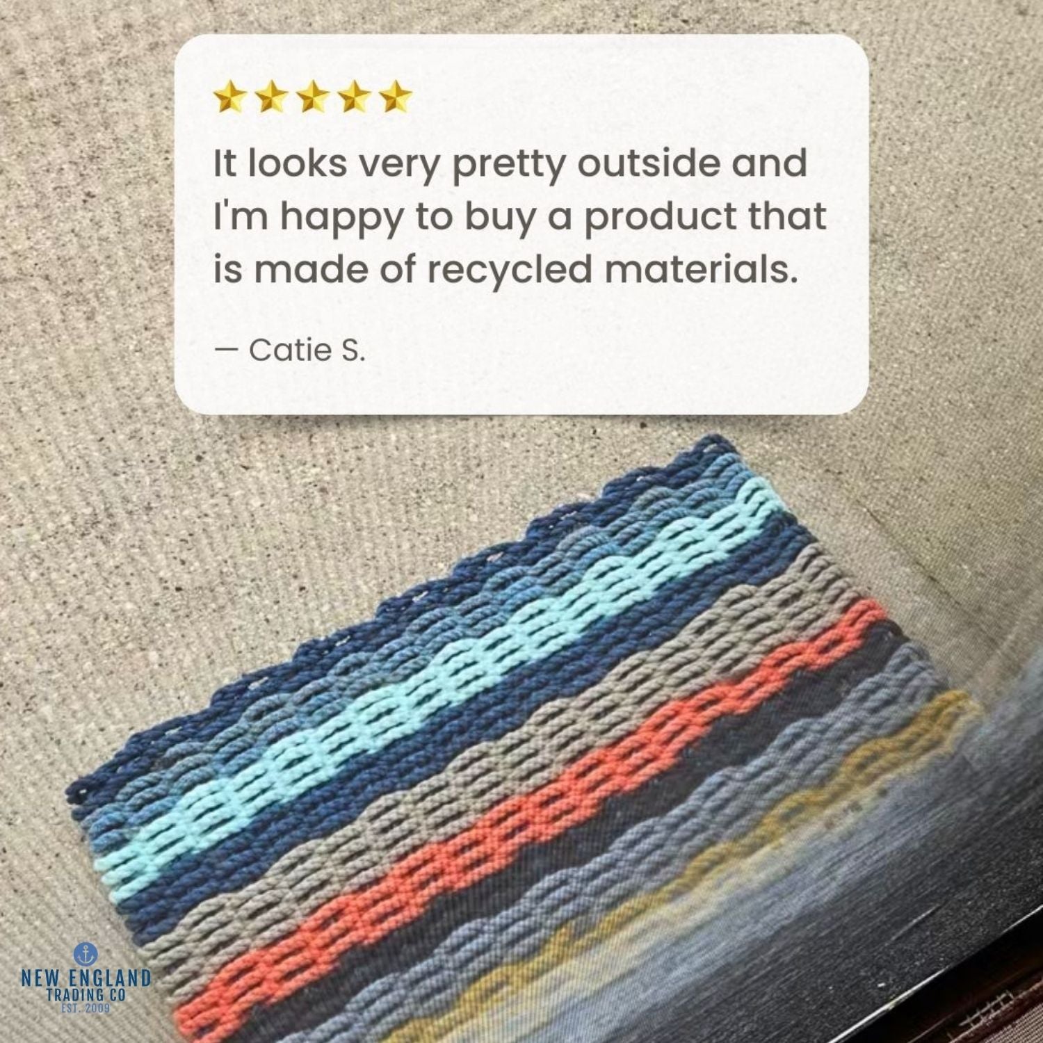 Colorful Recycled Lobster Rope Outdoor Doormat 18
