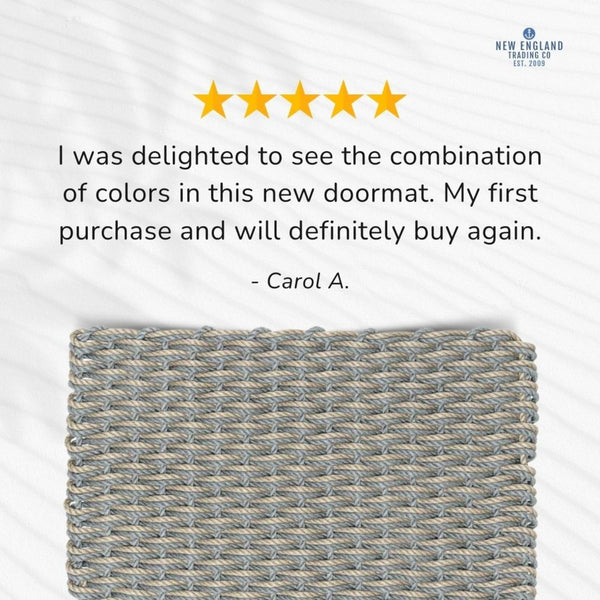 Wicked Good Doormats testimonials - 5 star rating for Silver & Sand Double Weave Lobster Rope™ Doormat