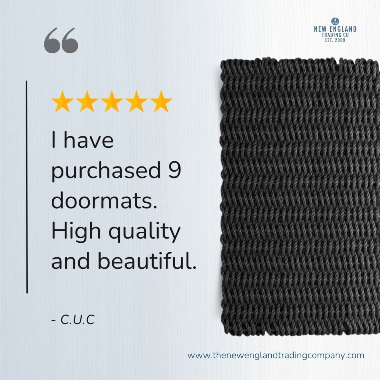 Black Lobster Rope Doormat | Nautical Welcome Mat | New England