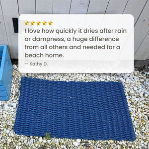 Wicked Good Doormats testimonials - 5 star rating for Solid Navy Lobster Rope™ Doormat