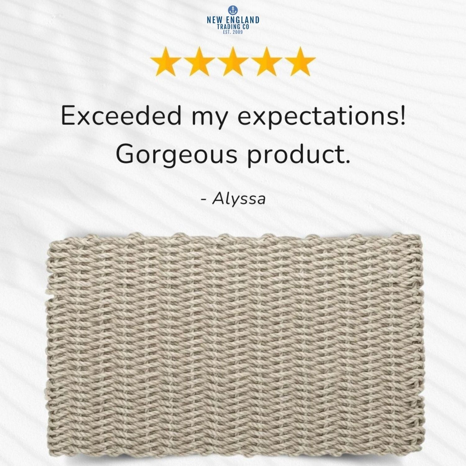 Solid Sand Lobster Rope Doormat | Coastal Entry Mat | New England