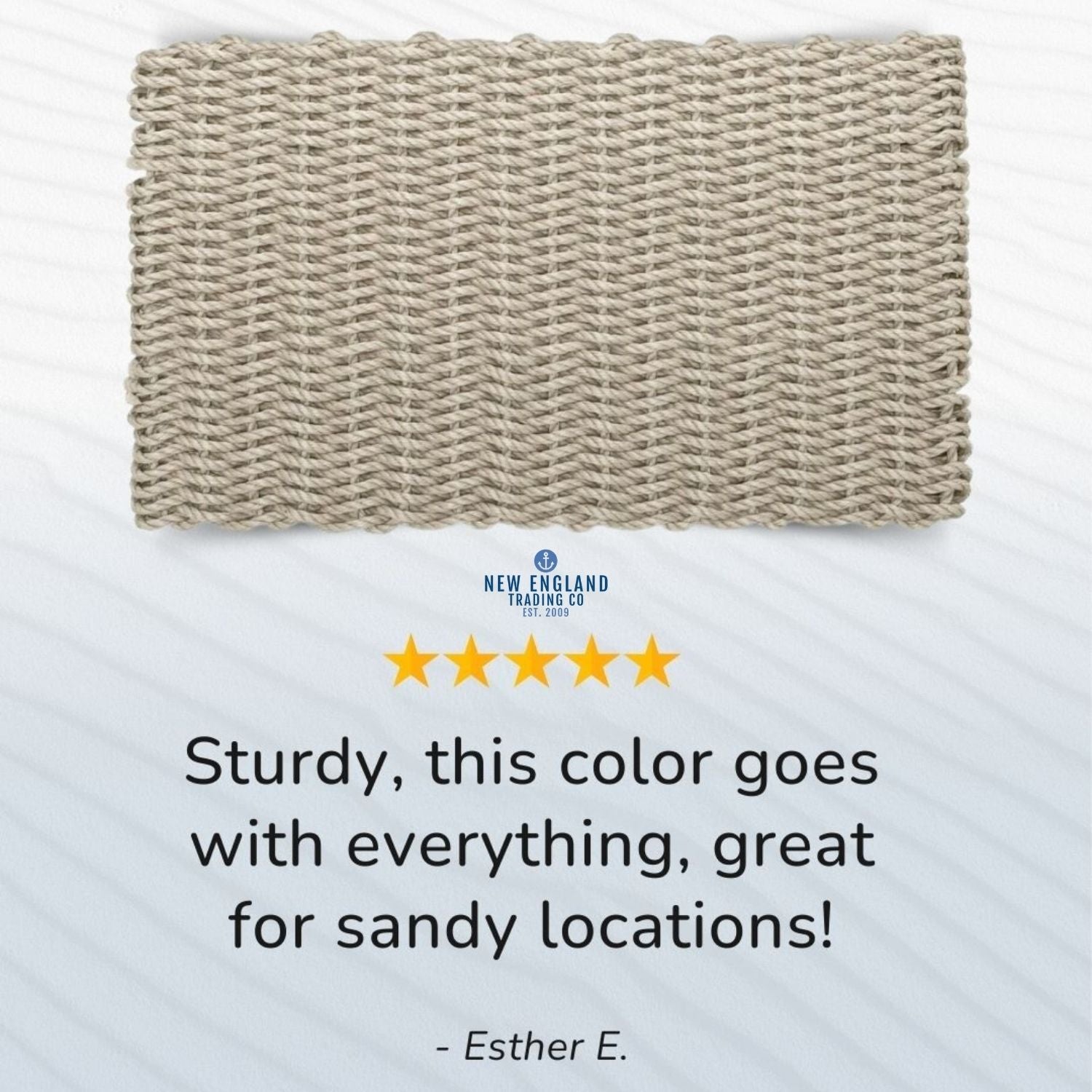 Solid Sand Wicked Good Doormat | Coastal Lobster Rope Mat | New