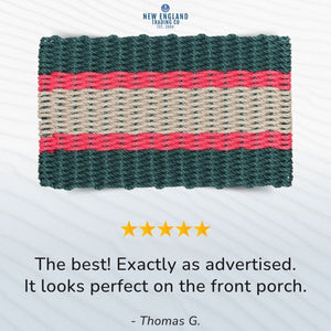 Wicked Good Doormats testimonials - 5 star rating for Christmas Green & Nantucket Red Lobster Rope™ Doormat