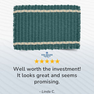 Wicked Good Doormats testimonials - five star rating for Spruce with Light Tan Tailored Stripes Lobster Rope™ Doormat
