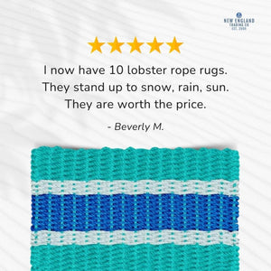 Wicked Good Doormats testimonials - 5 star rating for Teal, Seafoam, Blue Lobster Rope™ Doormat