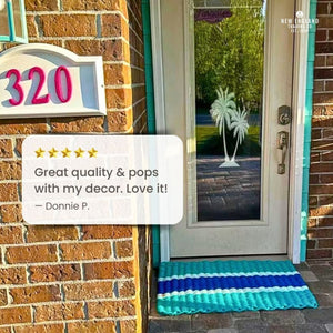 Wicked Good Doormats testimonials - 5 star rating for Teal, Seafoam, Blue Lobster Rope™ Doormat