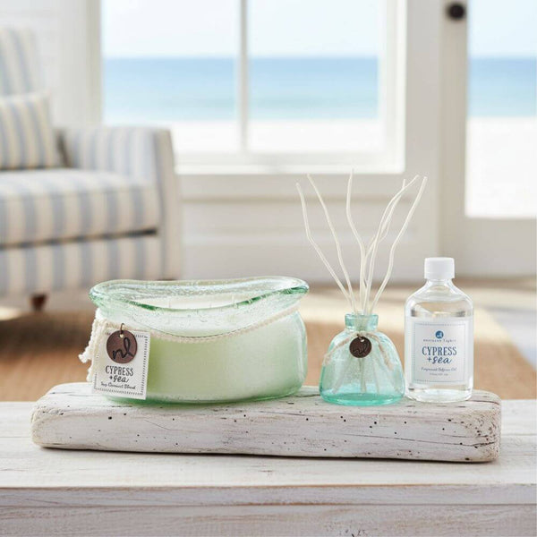 Windward Reed Diffuser and Candle, Cypress & Sea