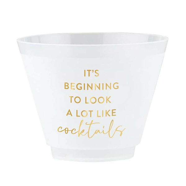 Wine Gold Foil Frost Cup, Look A Lot Like Cocktails, Set of 8