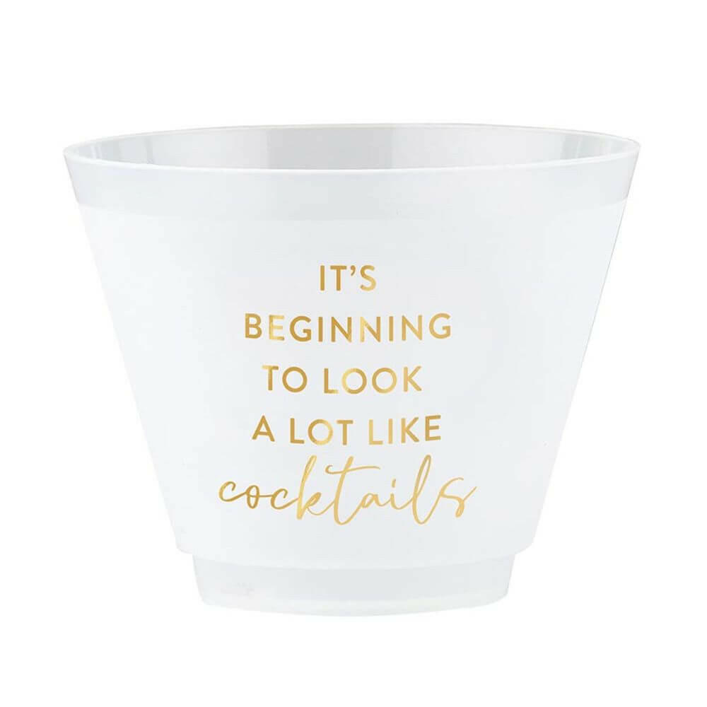 Wine Gold Foil Frost Cup, Look A Lot Like Cocktails, Set of 8