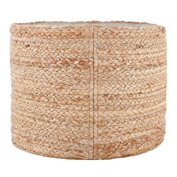 Decorative jute basket for dog toys and blankets
