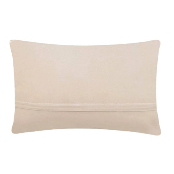 Back of pillow with soft velvet fabric and zipper closure